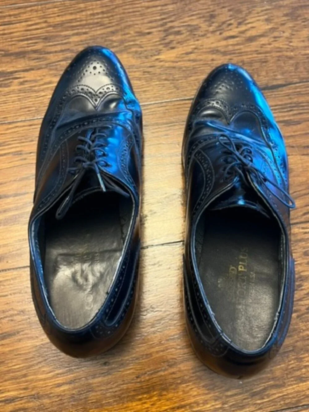 Men's Florsheim Leather Dress Shoe, Size 8W, Black, Lace up Good Con